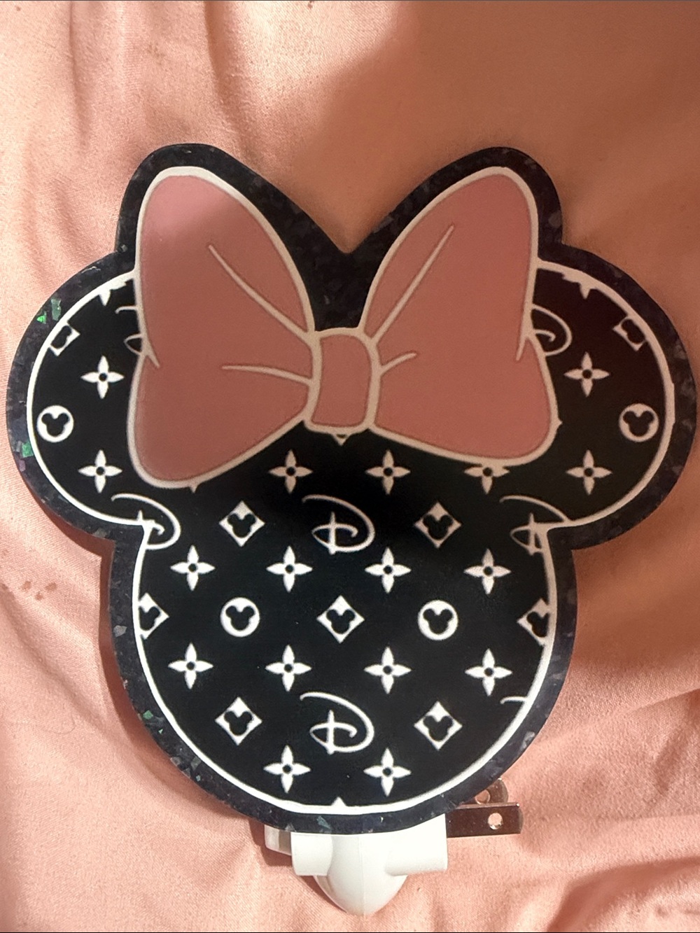 Minnie Bow Night Light - Black and Pink